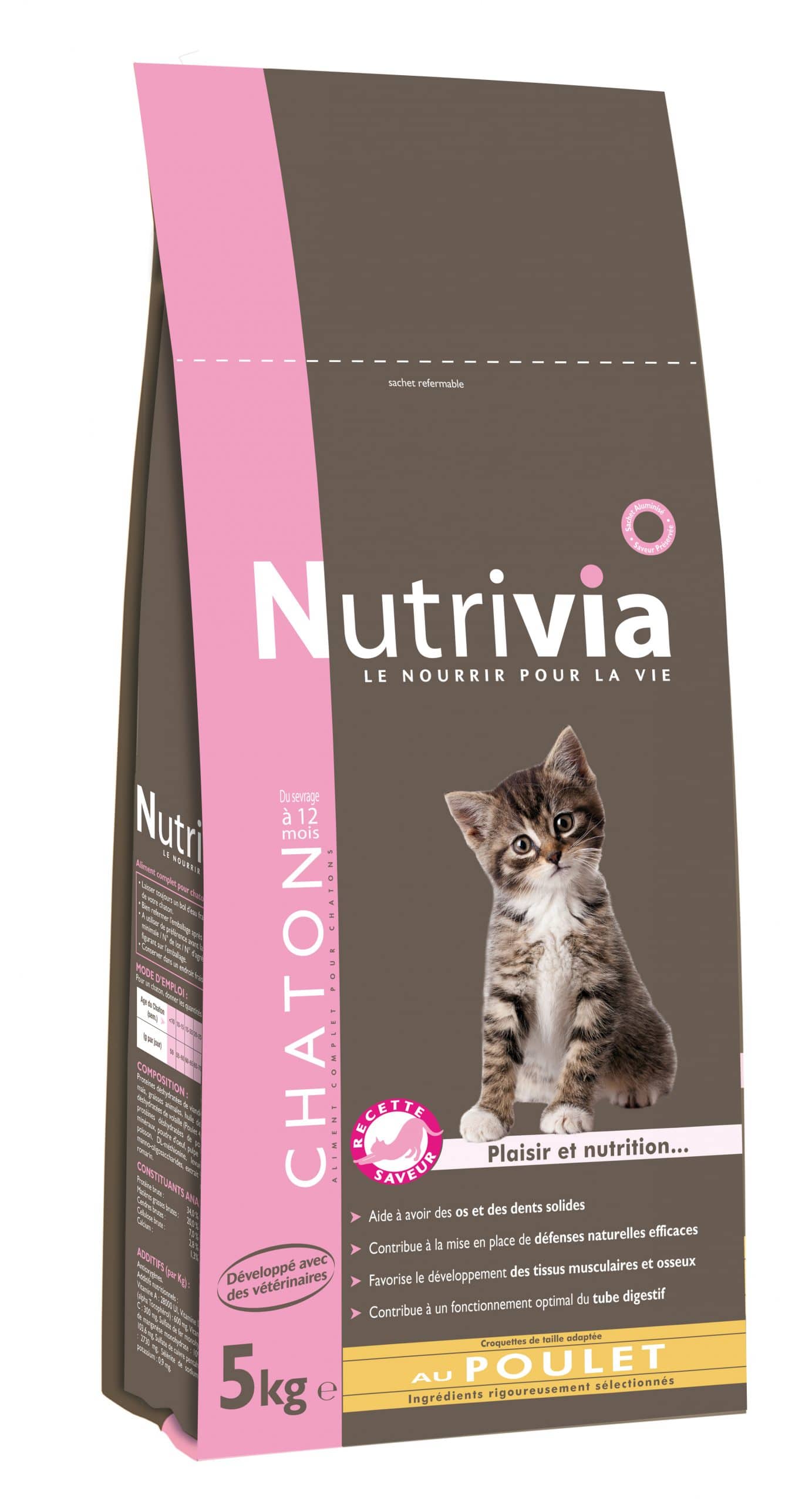 Nutrivia - Croquettes au Poulet pour Chaton - Nutrivia