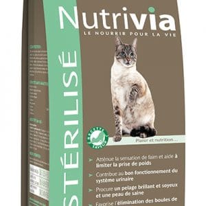 Nutrivia - Croquettes au Poulet pour Chat Stérilisé