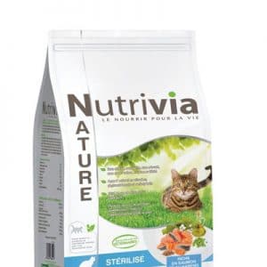 Nutrivia Nature - Croquettes au Saumon et au Hareng pour chat Stérilisé