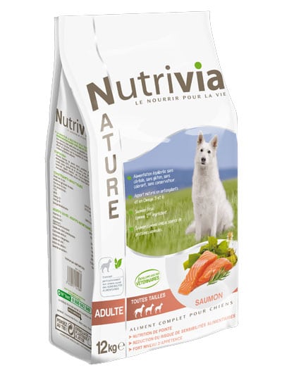 Nutrivia Nature - Croquettes au Saumon pour chien Adulte