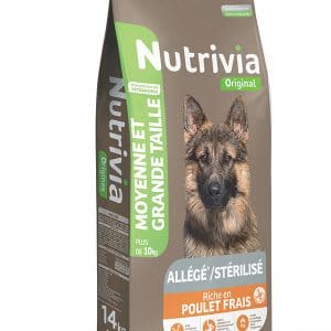 Nutrivia Original – Croquettes Allégées Au Poulet Frais Pour Chien Stérilisé De Moyenne Et Grande Taille