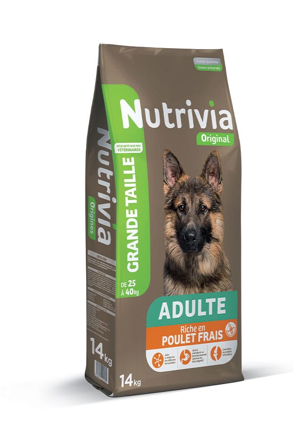 Nutrivia Original – Croquettes Au Poulet Frais Pour Chien Adulte De Grande Taille