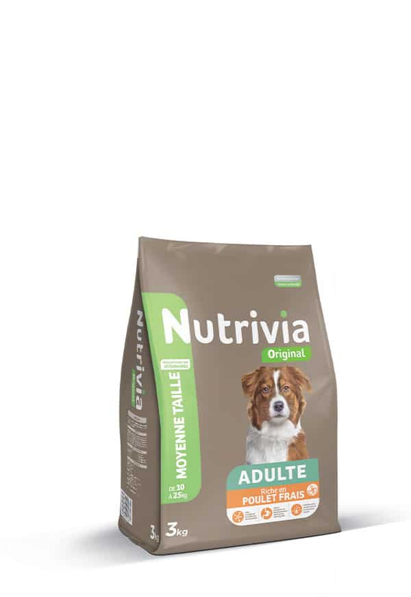 Nutrivia Original – Croquettes Au Poulet Frais Pour Chien Adulte De Moyenne Taille 3 KG