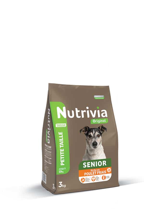 Nutrivia Original – Croquettes Au Poulet Frais Pour Chien Senior De Petite Taille