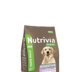 Nutrivia Original – Croquettes Digestive À L’Agneau Frais Pour Chien De Toute Taille 3 KG