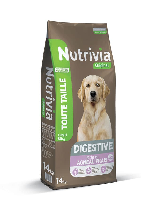 Nutrivia Original – Croquettes Digestive À L’Agneau Frais Pour Chien De Toute Taille