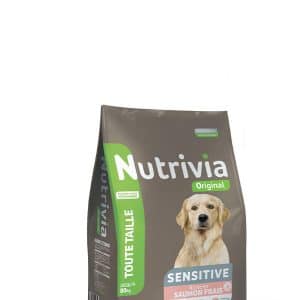 Nutrivia Original – Croquettes Sensitive Au Saumon Frais Pour Chien De Toute Taille 3 KG