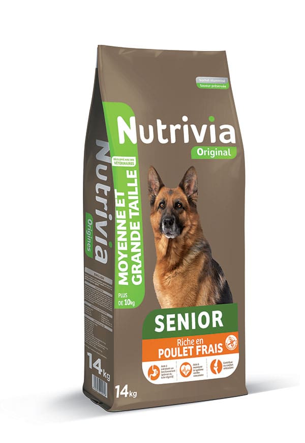 Nutrivia Original – Croquettes Au Poulet Frais Pour Chien Senior De Moyenne Et Grande Taille